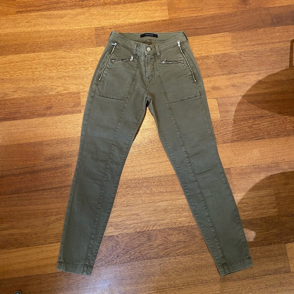 J Brand Mid-rise Skinny Jeans Army Green 25